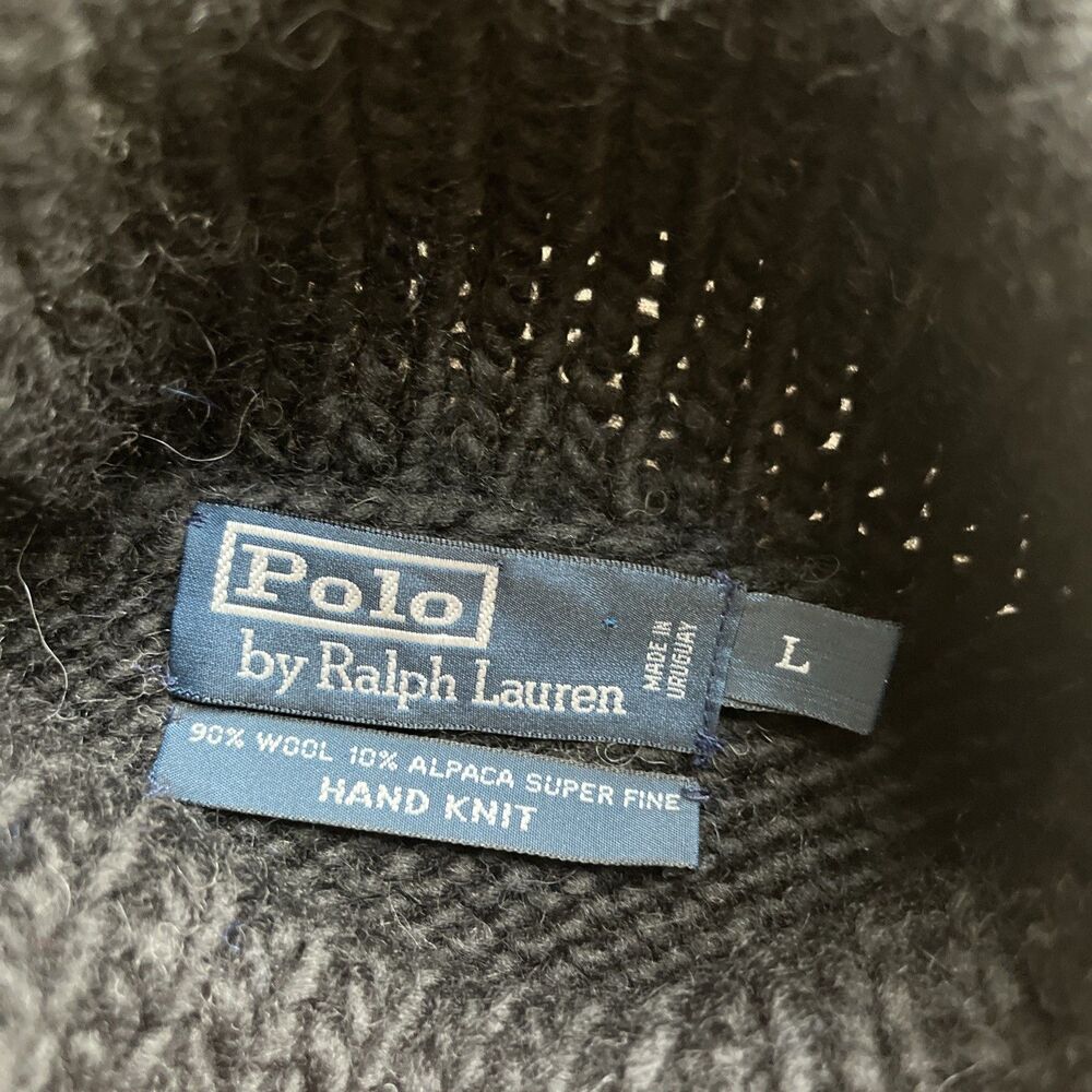 Polo Ralph Lauren Handknit Sweater Mens Large Wool Alpaca Nordic Snowflake - Picture 2 of 4